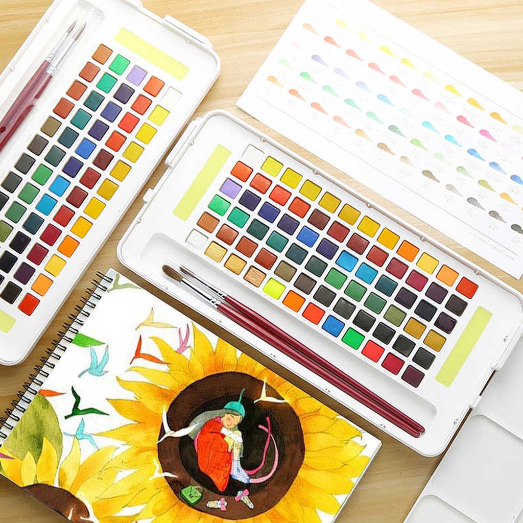 SET SAKURA KOI ACUARELA + WATERBRUSH 72 COLORES - 3