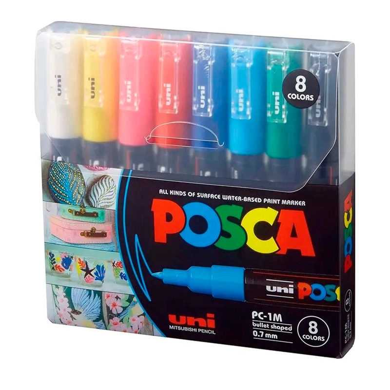 SET 8 MARCADORES UNI POSCA PC-1M - 0.7 MM - 1