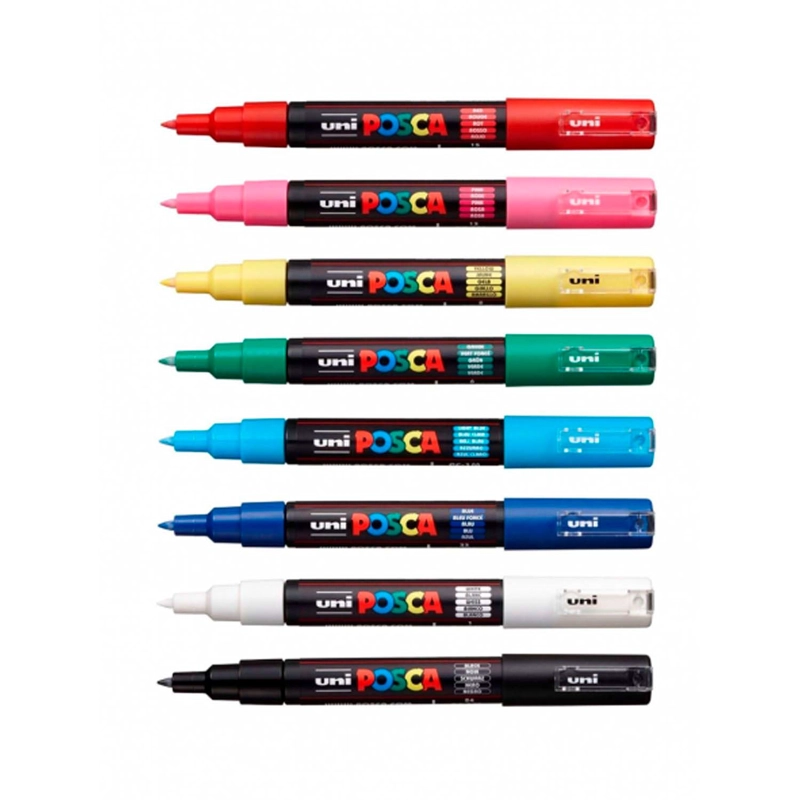 SET 8 MARCADORES UNI POSCA PC-1M - 0.7 MM - 2