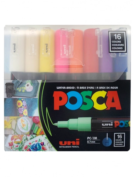 SET X16 COLORES MARCADORES POSCA 1M 0.7MM - 1