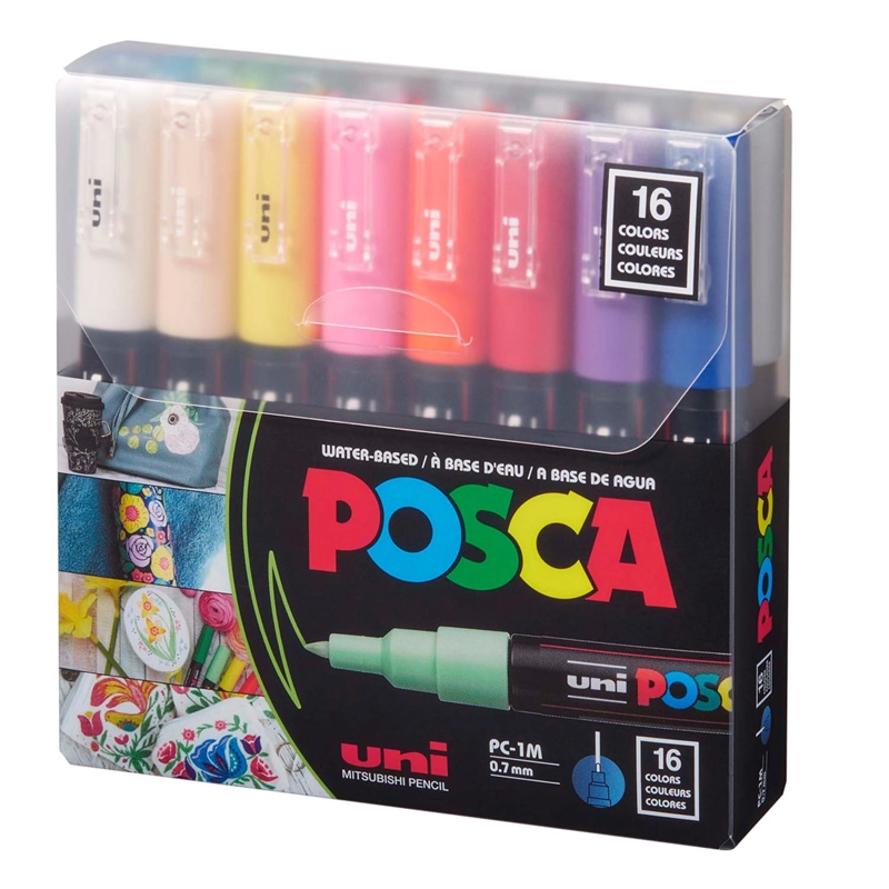 SET X16 COLORES MARCADORES POSCA 1M 0.7MM - 2