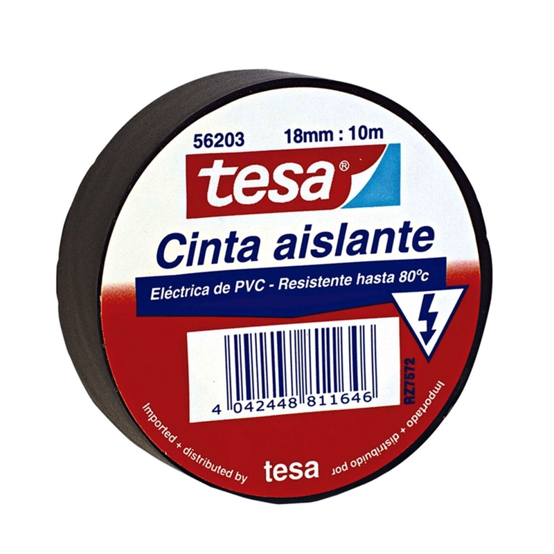 CINTA ADHESIVA AISLANTE TESA NEGRA 18MM X 10MTS - 1