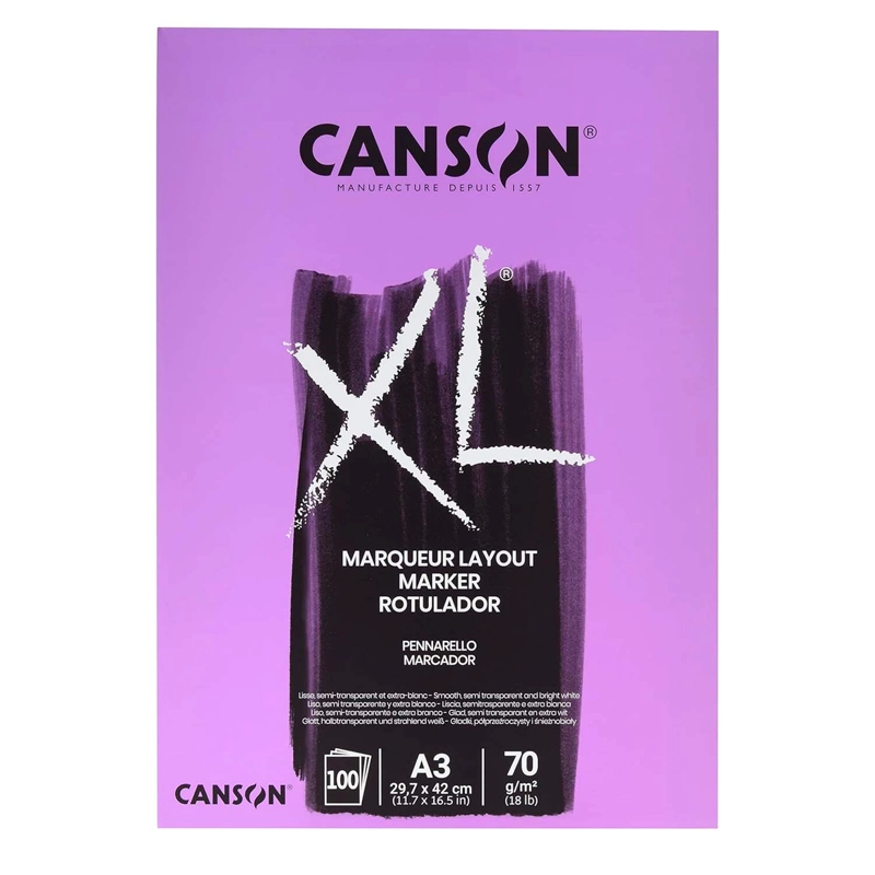 BLOCK CANSON XL MARKER 70GR 100 HJS A3(29.7X42CM) - 2