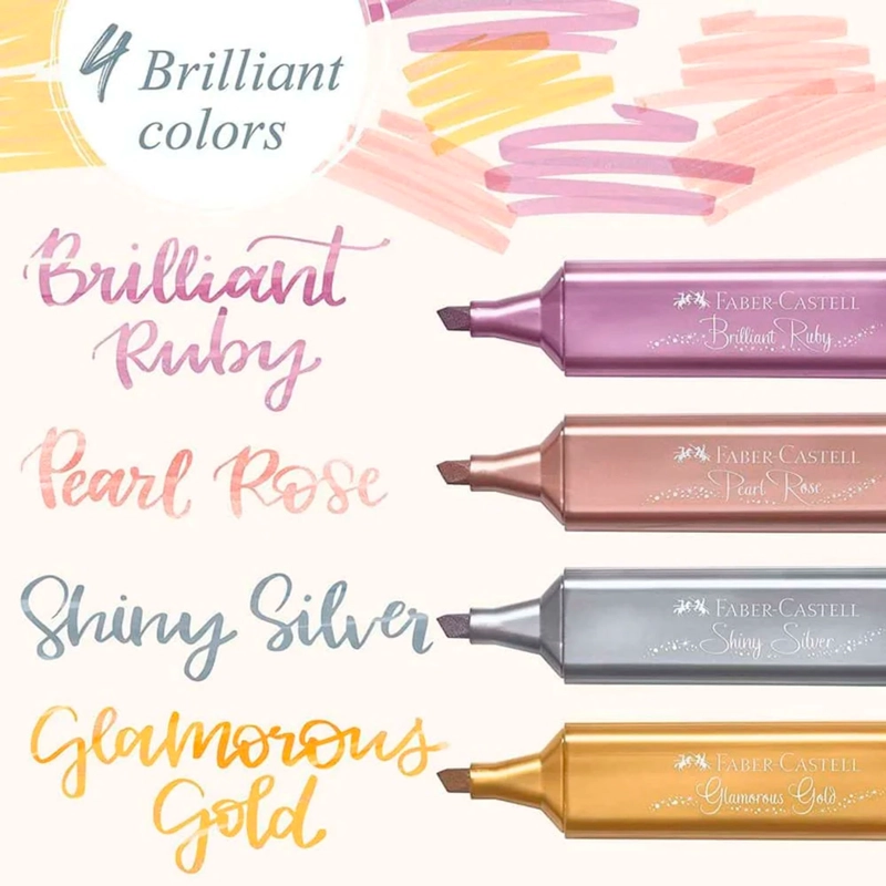DESTACADOR FABER-CASTELL TL 46 METÁLICO 4 COLORES - 3