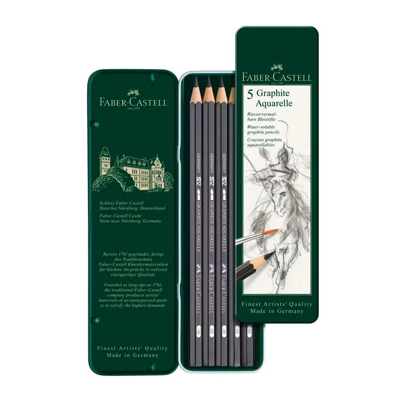 LÁPICES FABER-CASTELL GRAFITO ACUARELABLE HB2B4B6B8B - 2