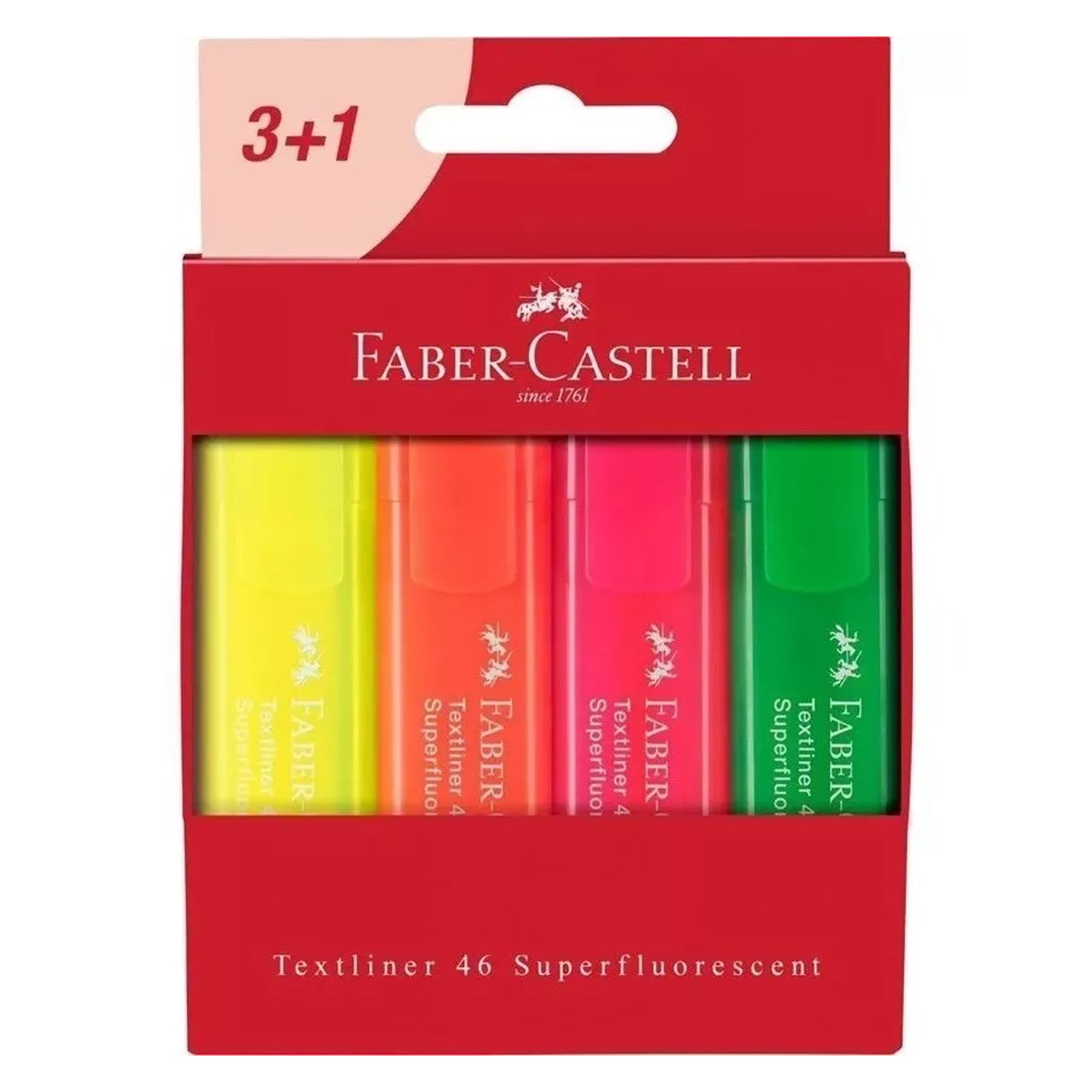 DESTACADOR FABER-CASTELL TL 46 SUPERFLUOR 4 COLORES - 1