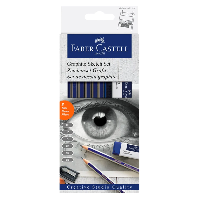 SET DE DIBUJO GRAFITO FABER-CASTELL GOLDFABER 8 PIEZAS - 1
