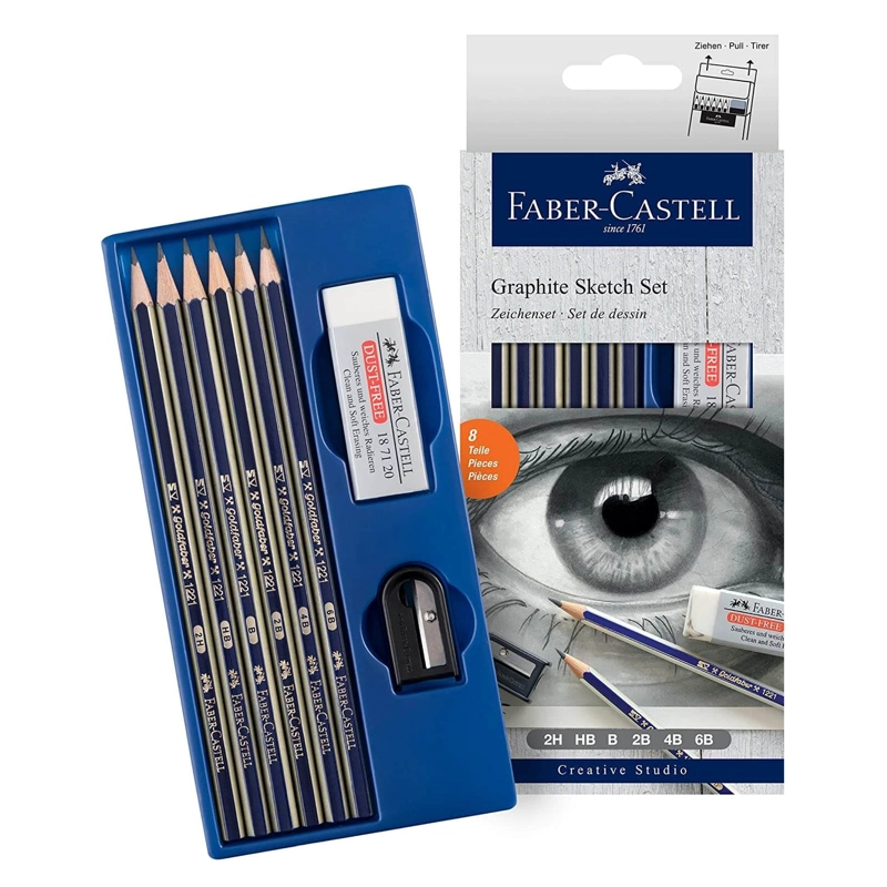 SET DE DIBUJO GRAFITO FABER-CASTELL GOLDFABER 8 PIEZAS - 2
