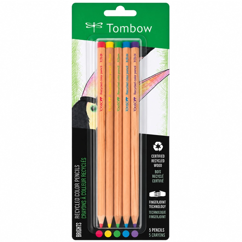SET DE LAPICES COLOR RECYCLED TOMBOW (5 COLORES VIVOS) - 1