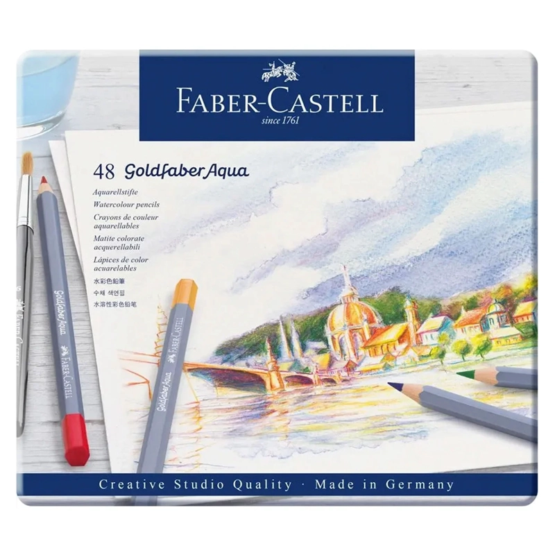 LAPICES ACUARELABLES FABER-CASTELL GOLDFABER AQUA 48 COLORES - 1