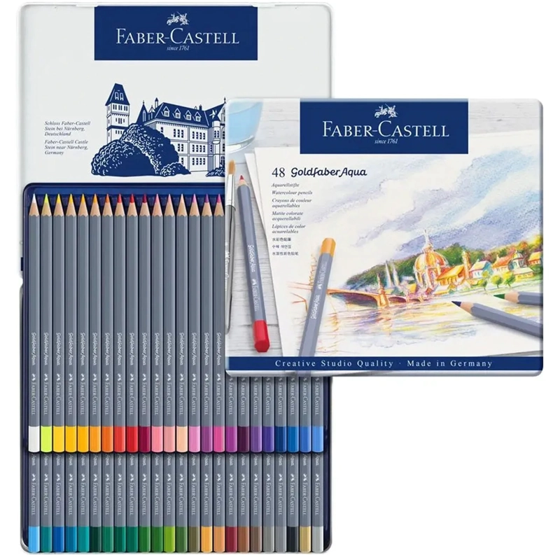 LAPICES ACUARELABLES FABER-CASTELL GOLDFABER AQUA 48 COLORES - 2