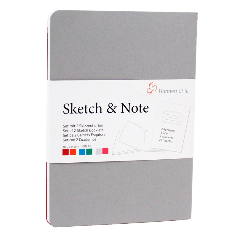 SET 2 LIBRETAS SKETCH&NOTE HAHNEMÜHLE A6 MAGENTA GRIS - 1