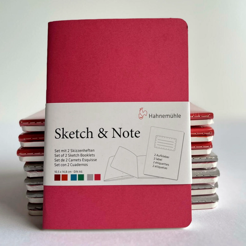 SET 2 LIBRETAS SKETCH&NOTE HAHNEMÜHLE A6 MAGENTA GRIS - 2