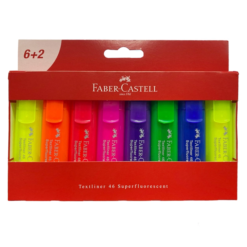 DESTACADOR FABER-CASTELL TL 46 SUPERFLUOR 8 COLORES - 1