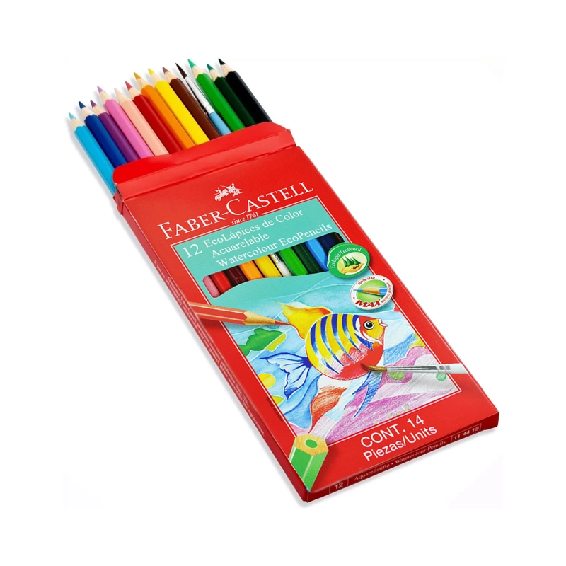 ECOLAPICES ACUARELABLES FABER-CASTELL 12 COLORES - 2