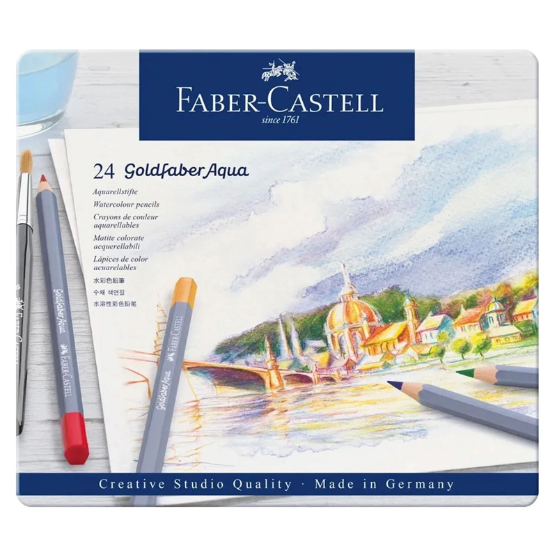 LAPICES ACUARELABLES FABER-CASTELL GOLDFABER AQUA 24 COLORES - 1