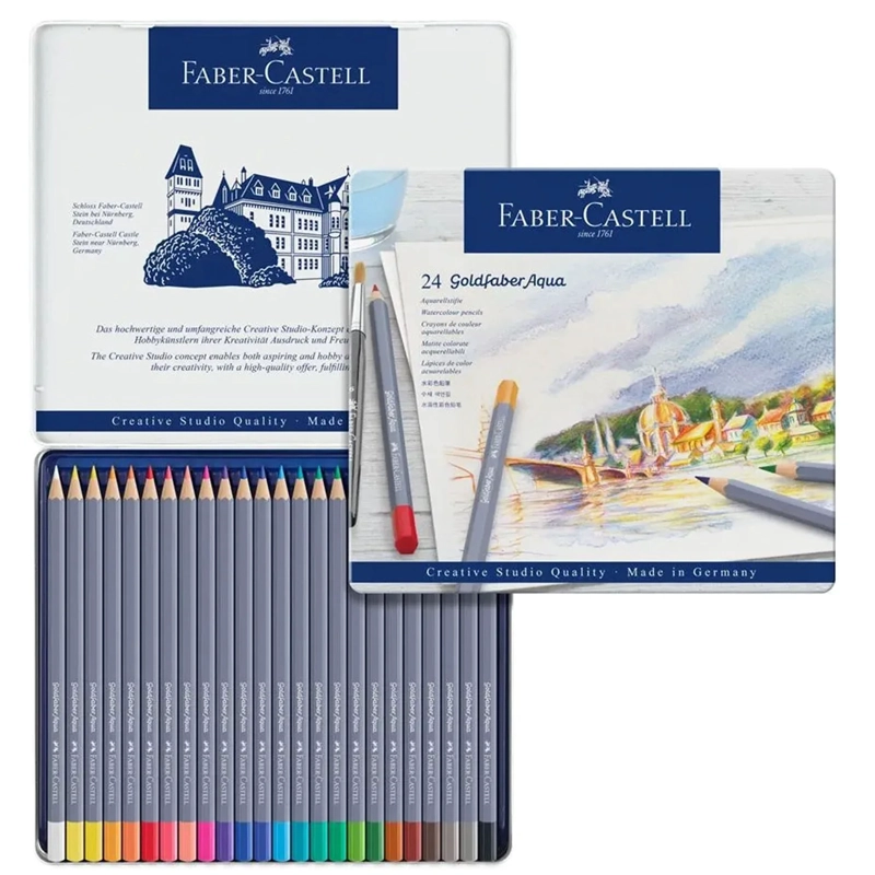 LAPICES ACUARELABLES FABER-CASTELL GOLDFABER AQUA 24 COLORES - 2