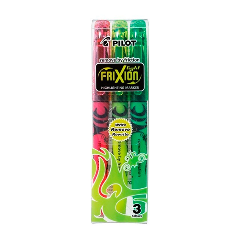 DESTACADOR PILOT FRIXION LIGHT BORRABLE 3 COLORES NEON - 1