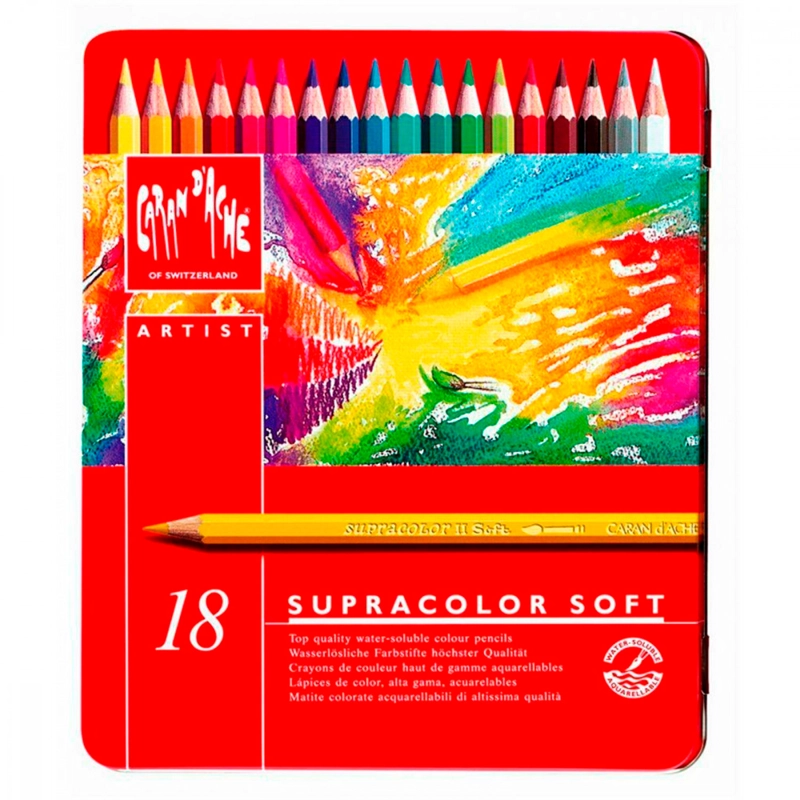 LÁPICES ACUARELABLES CARAN D'ACHE SUPRACOLOR 18 COLORES - 1