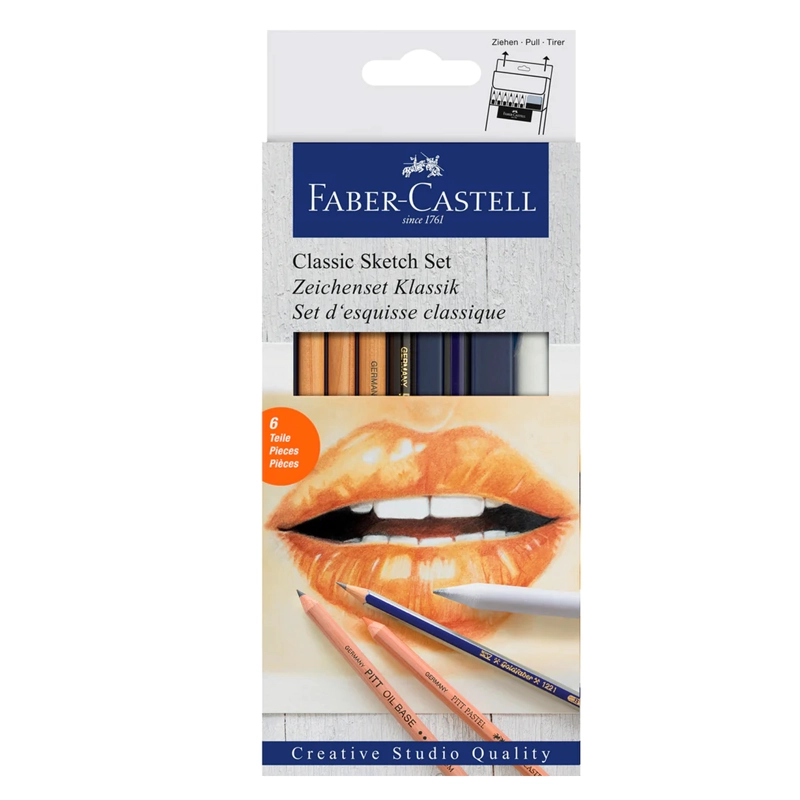 SET DE DIBUJO CLASICO FABER-CASTELL GOLDFABER 6 PIEZAS - 1