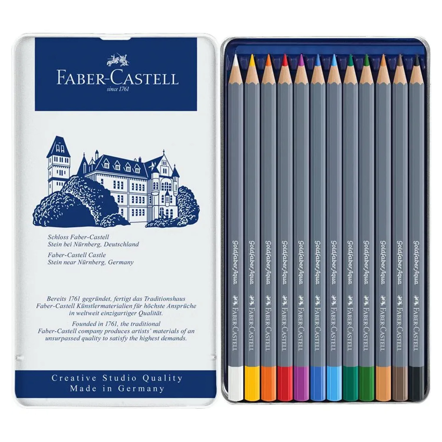 LAPICES ACUARELABLES FABER-CASTELL GOLDFABER AQUA 12 COLORES - 2