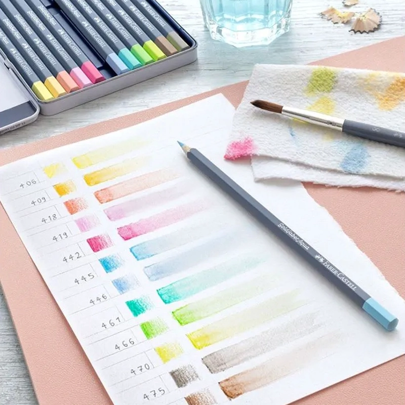LAPICES ACUARELABLES FABER-CASTELL GOLDFABER AQUA 12 PASTEL - 3