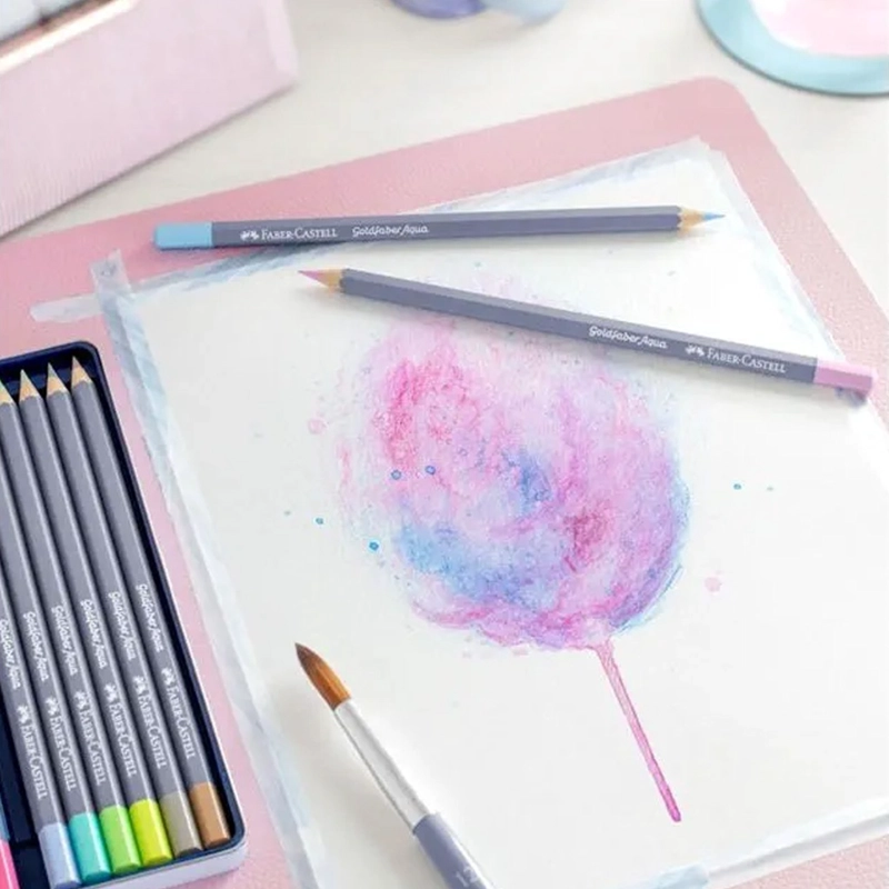LAPICES ACUARELABLES FABER-CASTELL GOLDFABER AQUA 12 PASTEL - 4