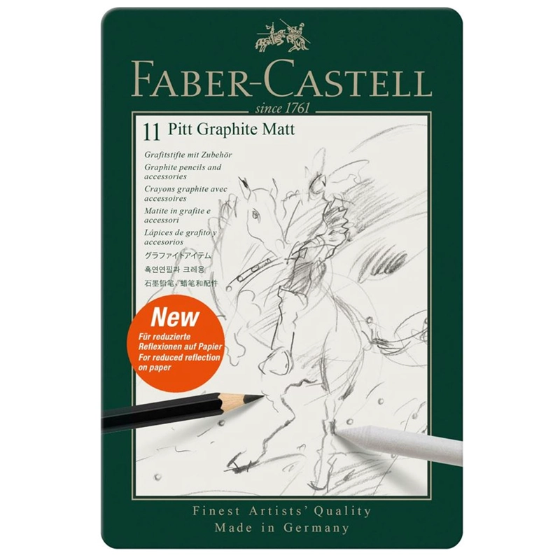 LÁPICES FABER-CASTELL GRAFITO PITT GRAPHITE MATT 11 PZAS - 1