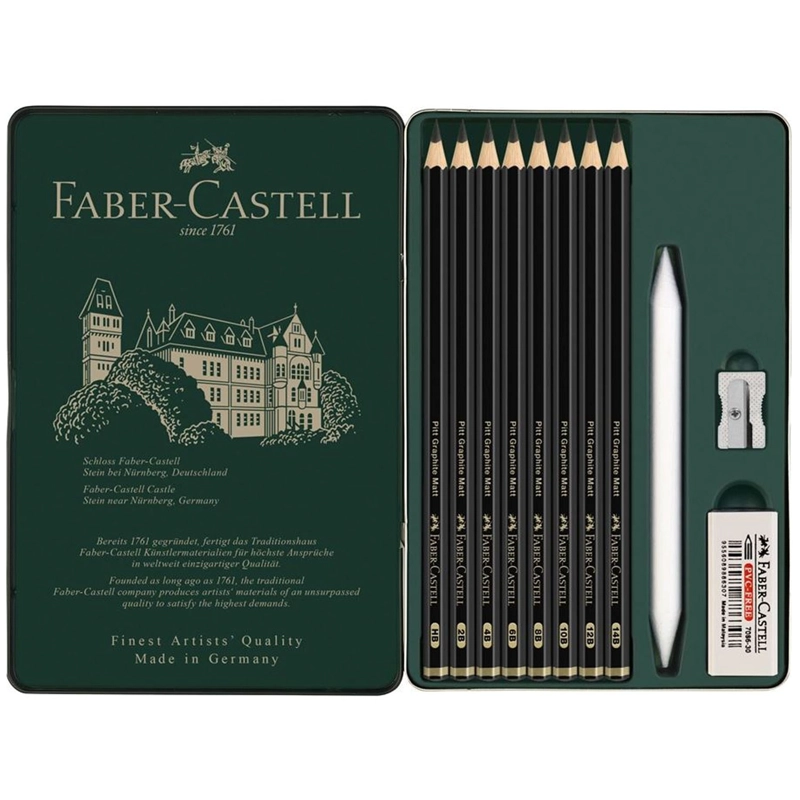 LÁPICES FABER-CASTELL GRAFITO PITT GRAPHITE MATT 11 PZAS - 2