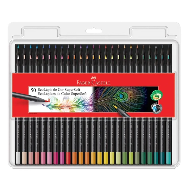 LAPICES FABER-CASTELL ECOLAPICES SUPERSOFT-50 COLORES - 1