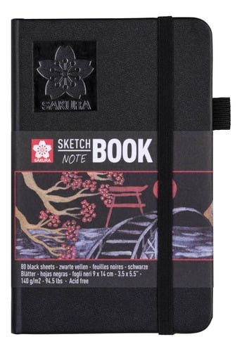 CROQUERA SAKURA 80HJ 140GR NEGRO 9X14CM - 1