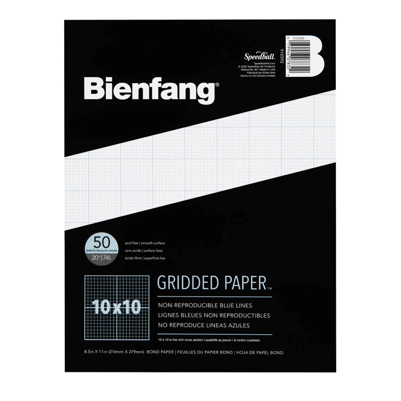 BLOCK SPEEDBALL BIENFANG PAPEL CUADRICULADO 21.6X27.9CM 50HJ 75GR - 1