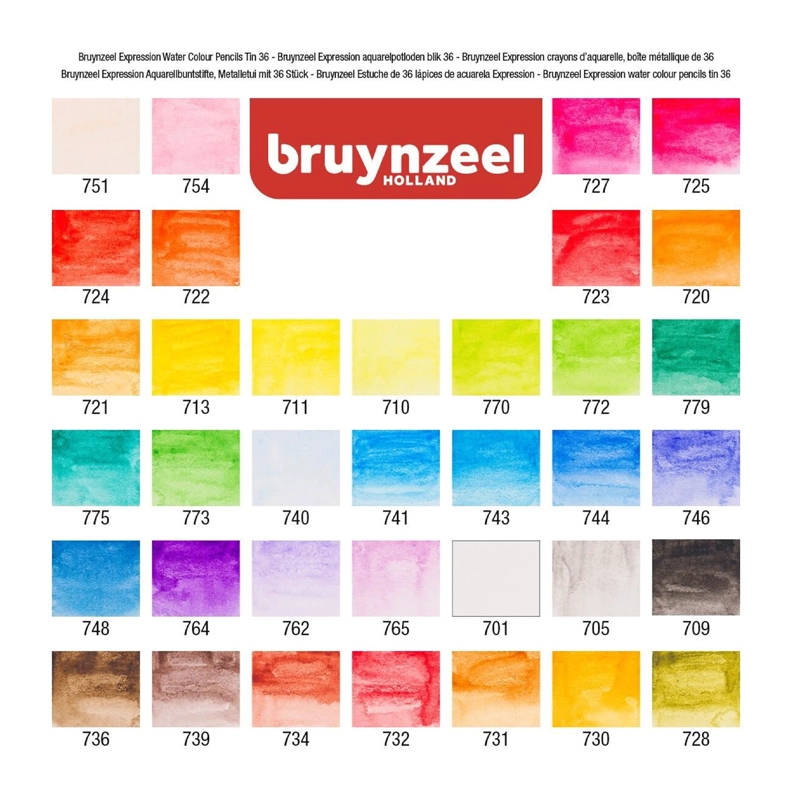 LÁPICES ACUARELABLES BRUYNZEEL + PINCEL 36 COLORES - 2
