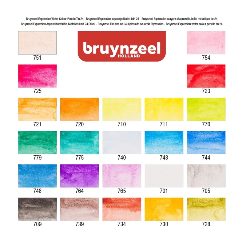LÁPICES ACUARELABLES BRUYNZEEL + PINCEL 24 COLORES - 2