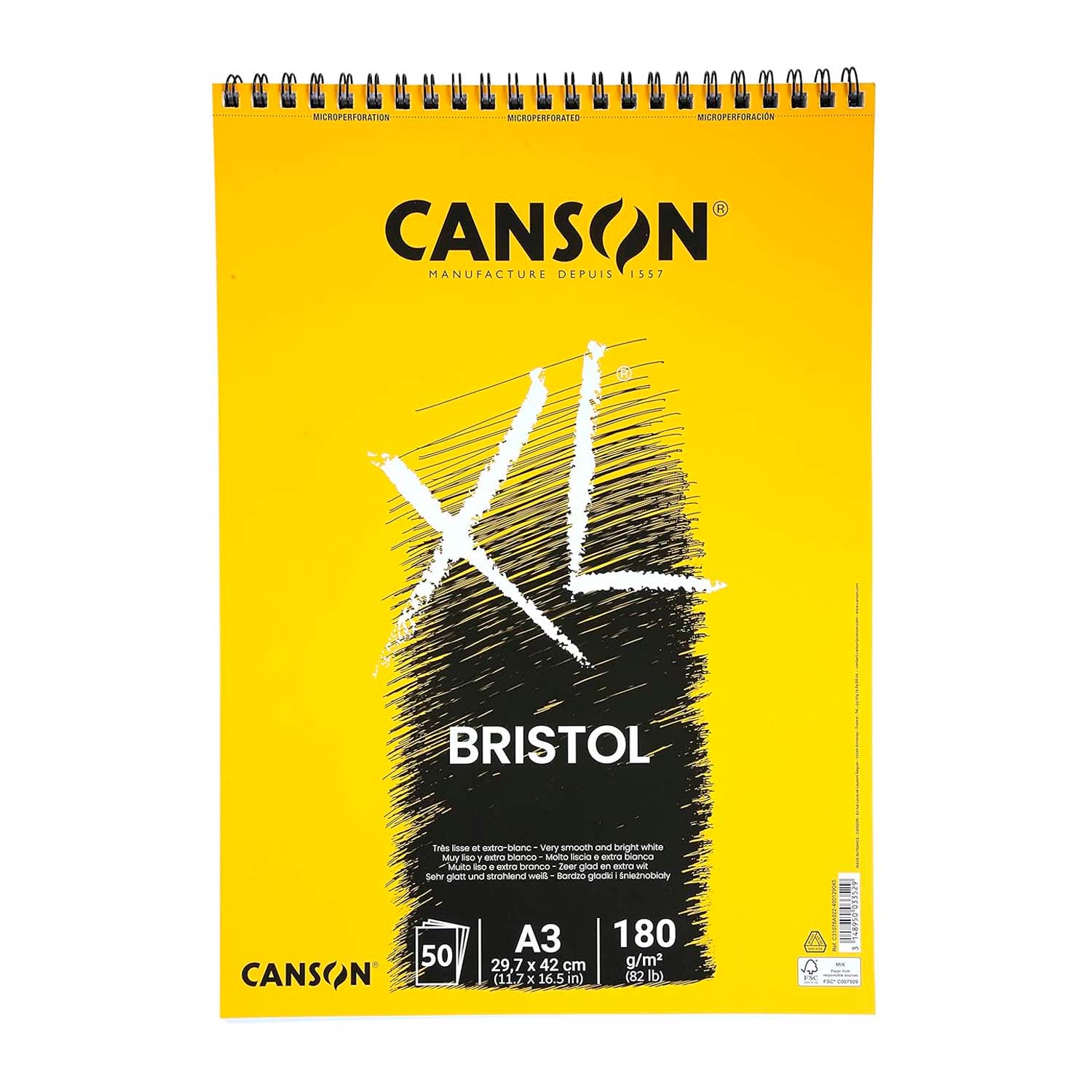 CROQUERA CANSON XL BRISTOL 180GR 50 HJS A3 (29.7X42CM) - 1