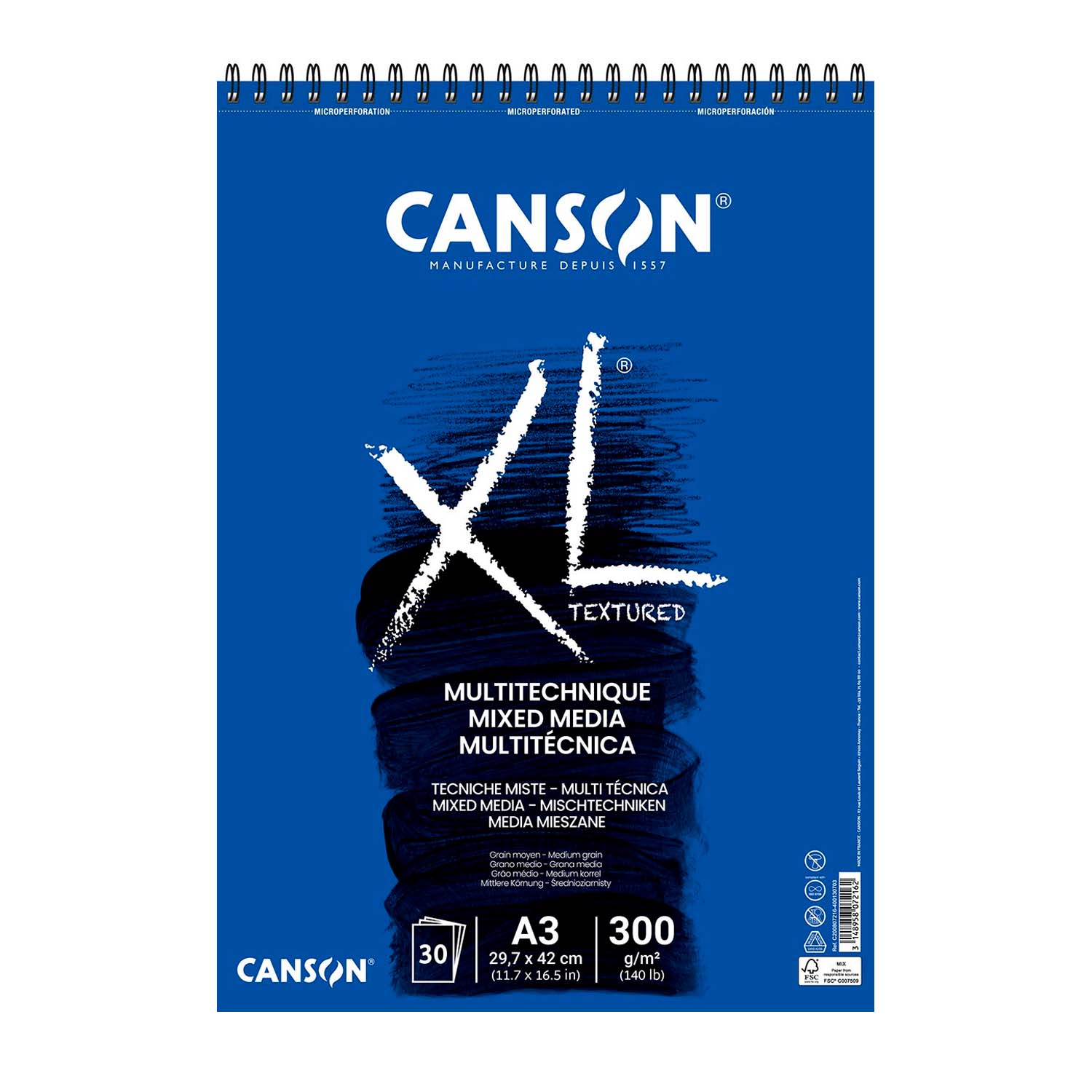 CROQUERA CANSON XL MIX-MEDIA 300GR 30 HJS A3 (29.7X42CM)