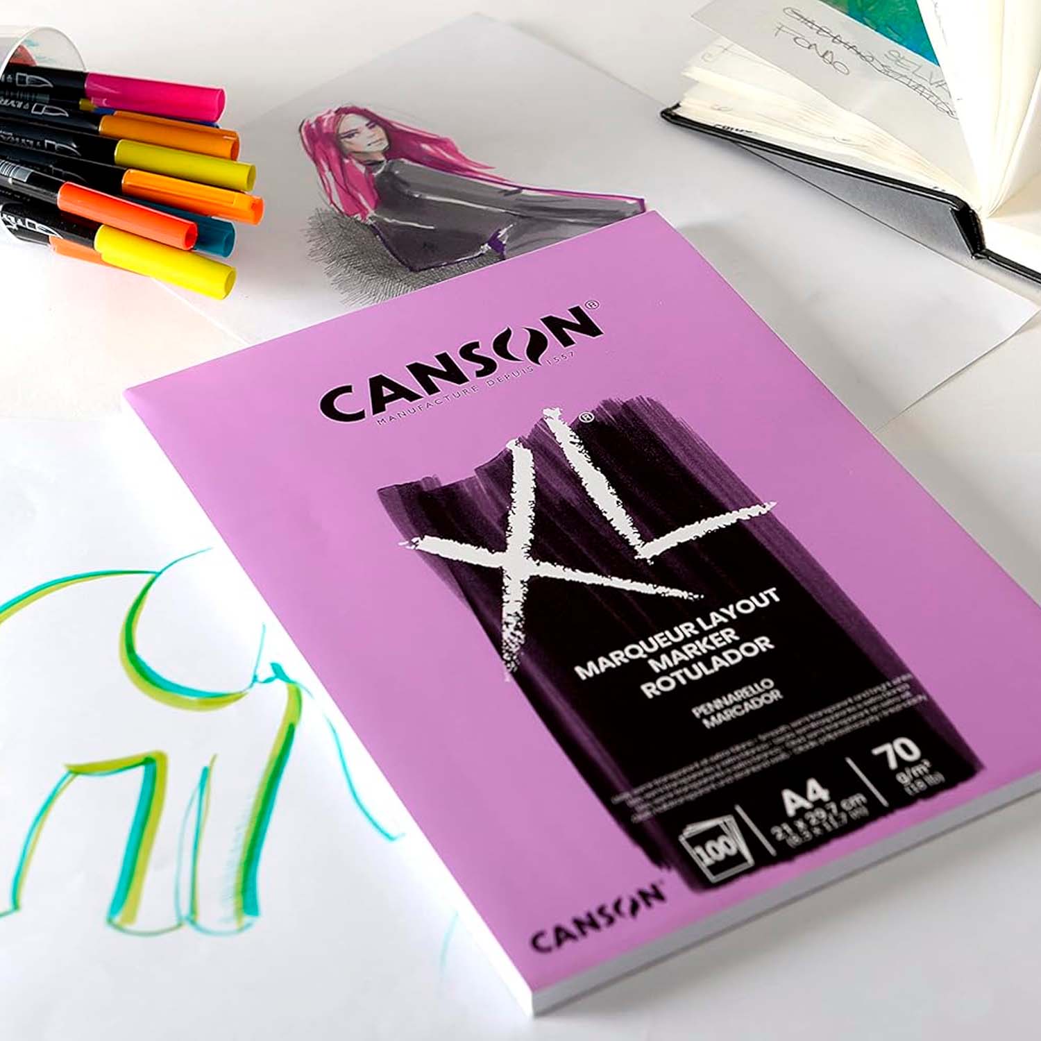 BLOCK CANSON XL MARKER 70GR 100 HJS A4 (21X29.7CM) - 3