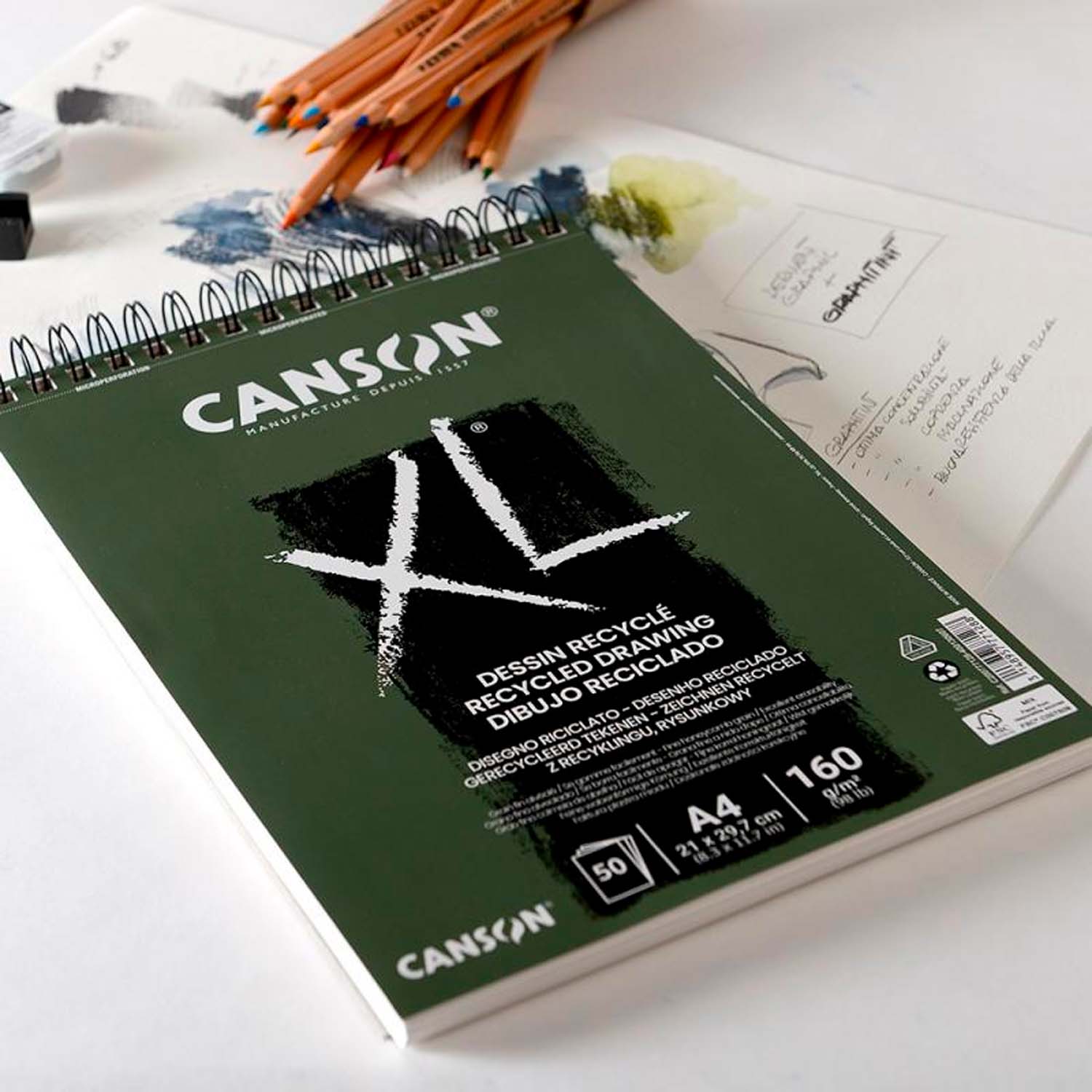 CROQUERA CANSON XL RECYCLE 160GR 50 HJS A4 (21X29.7CM) - 2