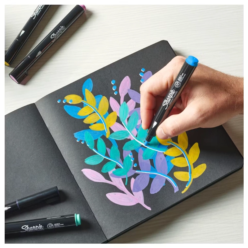 MARCADOR SHARPIE ACRILICO PUNTA PINCEL 5 COLORES - 2