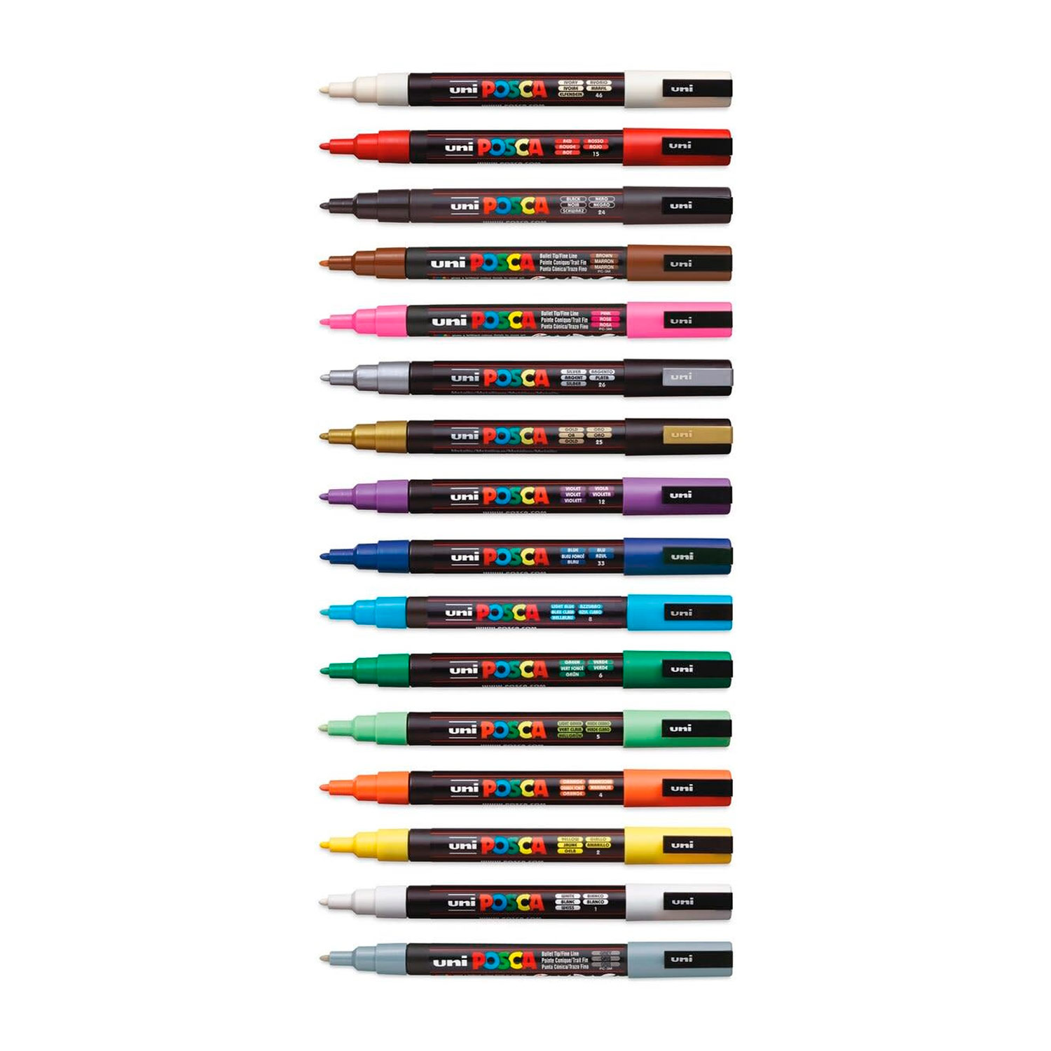 MARCADOR POSCA UNI 16 COLORES 3M 0.9 MM-1.3MM - 2
