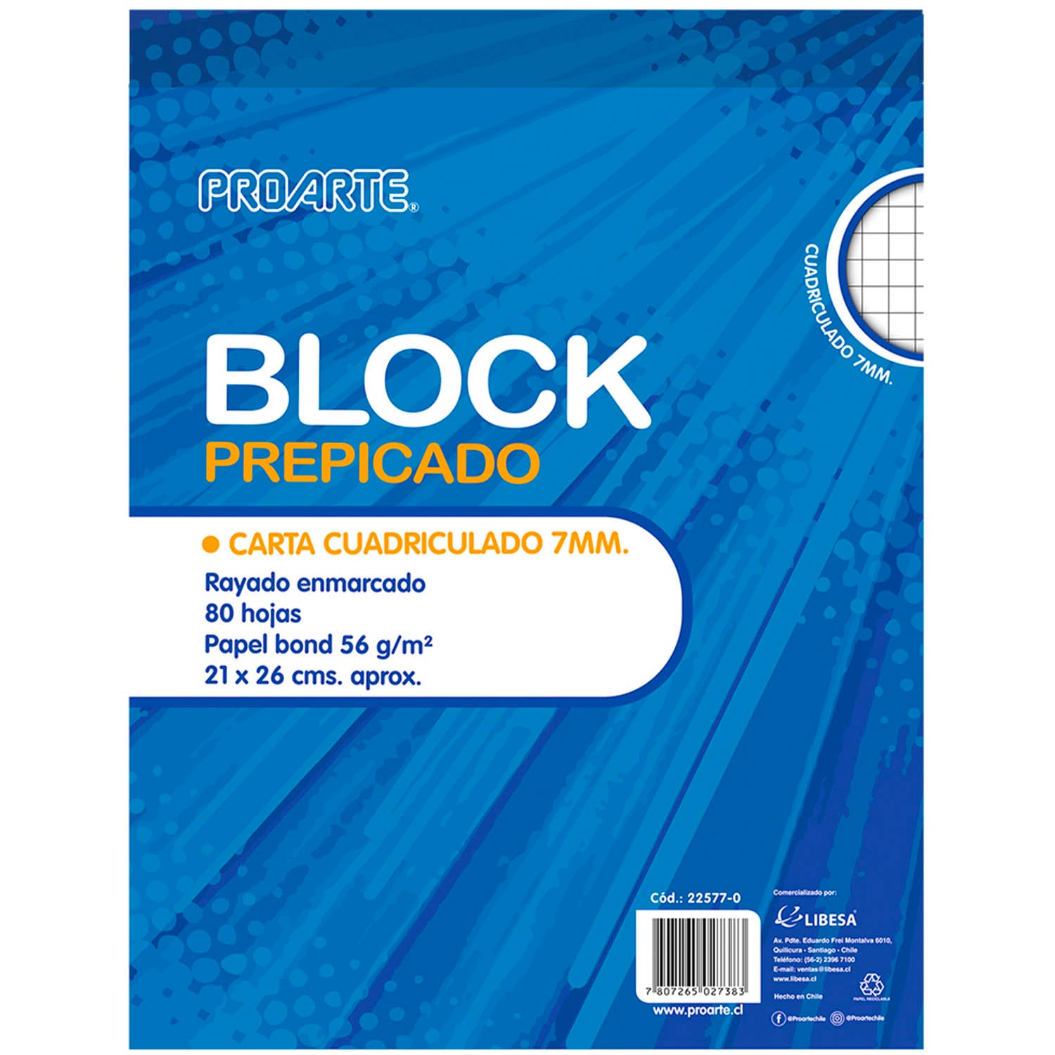 BLOCK PREPICADO PROARTE CARTA 80HJS 7MM - 1
