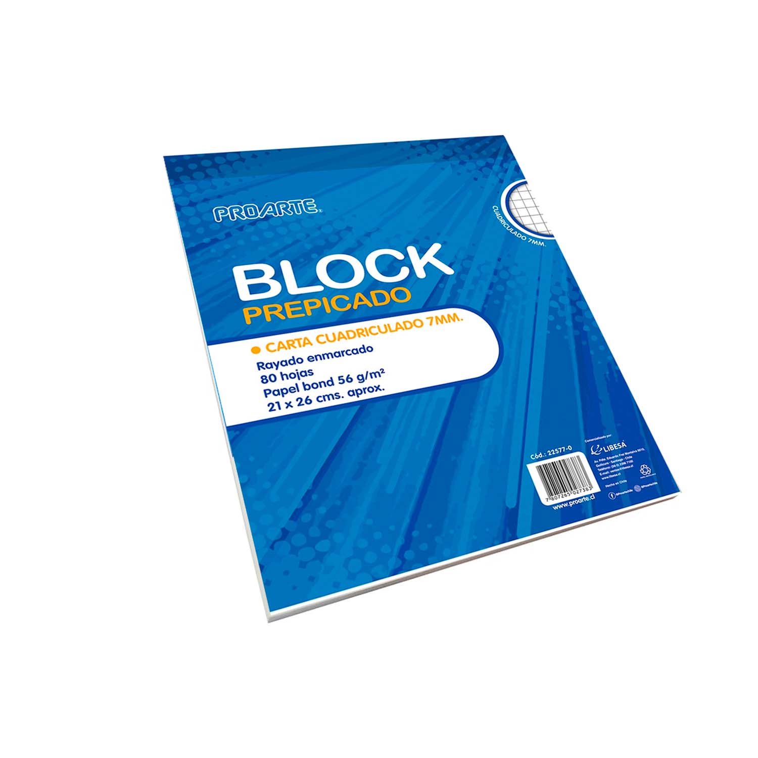 BLOCK PREPICADO PROARTE CARTA 80HJS 7MM - 2