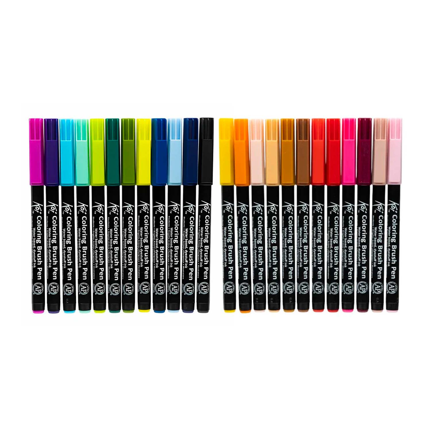 SET PLUMONES SAKURA ACUARELABLES KOI BRUSH 24 COLORES - 2