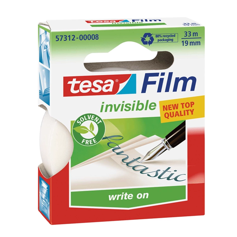 CINTA ADHESIVA PARA ESCRITORIO INVISIBLE TESA 19MM X 33MTS - 1