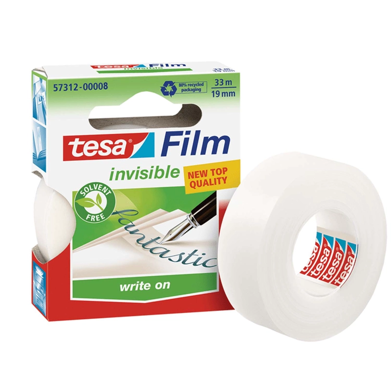 CINTA ADHESIVA PARA ESCRITORIO INVISIBLE TESA 19MM X 33MTS - 2