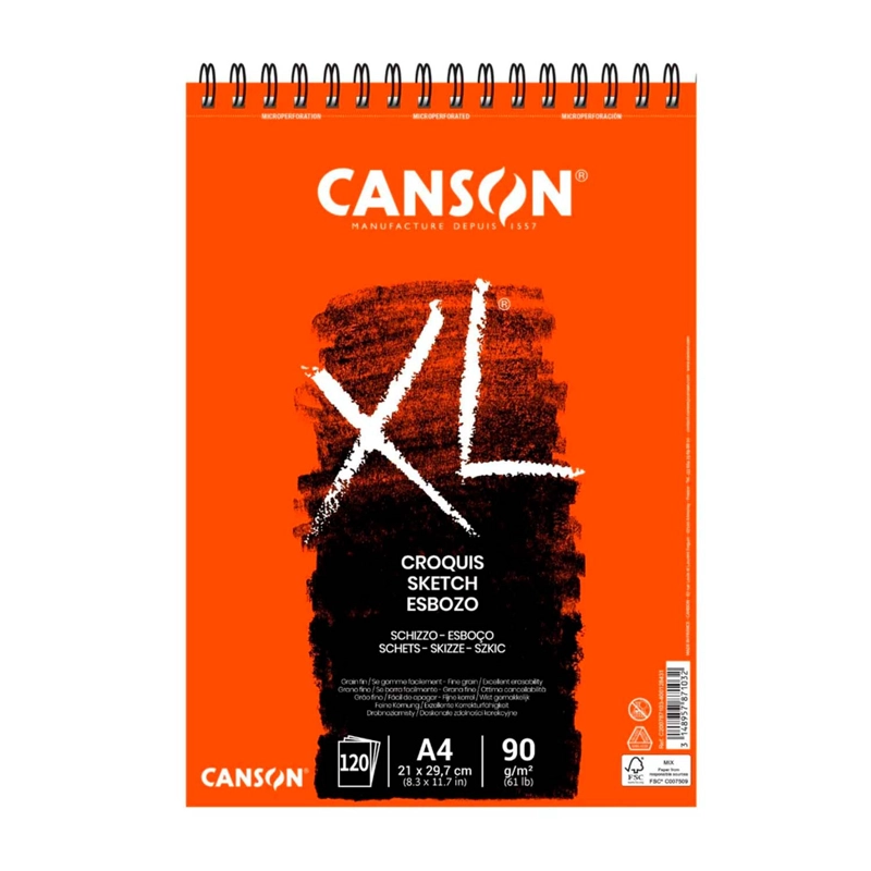 CROQUERA CANSON XL CROQUIS 90GR 120 HJS A4 (21X29.7CM) - 1