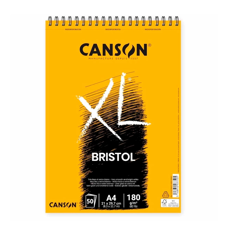 CROQUERA CANSON XL BRISTOL 180GR 50 HJS A4 (21X29.7CM) - 1