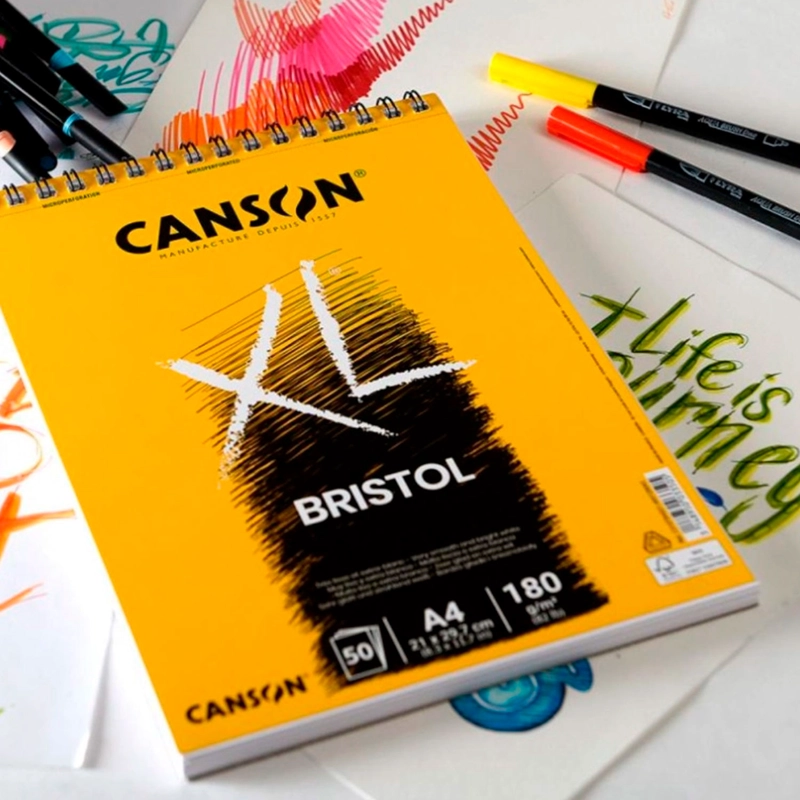 CROQUERA CANSON XL BRISTOL 180GR 50 HJS A4 (21X29.7CM) - 2