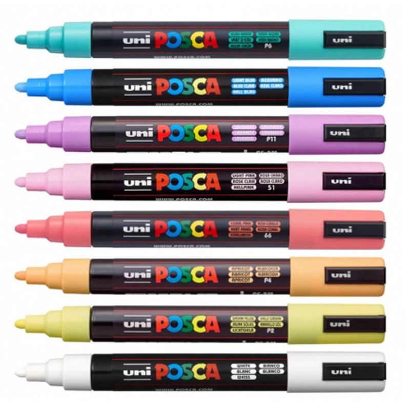 MARCADOR POSCA X8 COLORES PASTEL 5M - 2