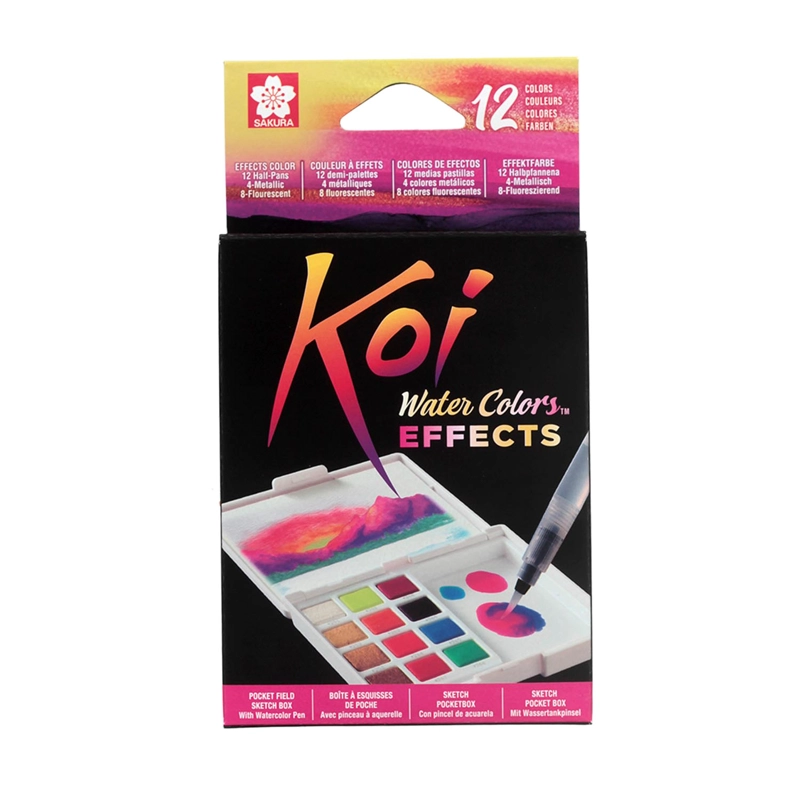 SAKURA KOI ACUARELA + WATERBRUSH 12 COLORES (4M + 8F) - 1